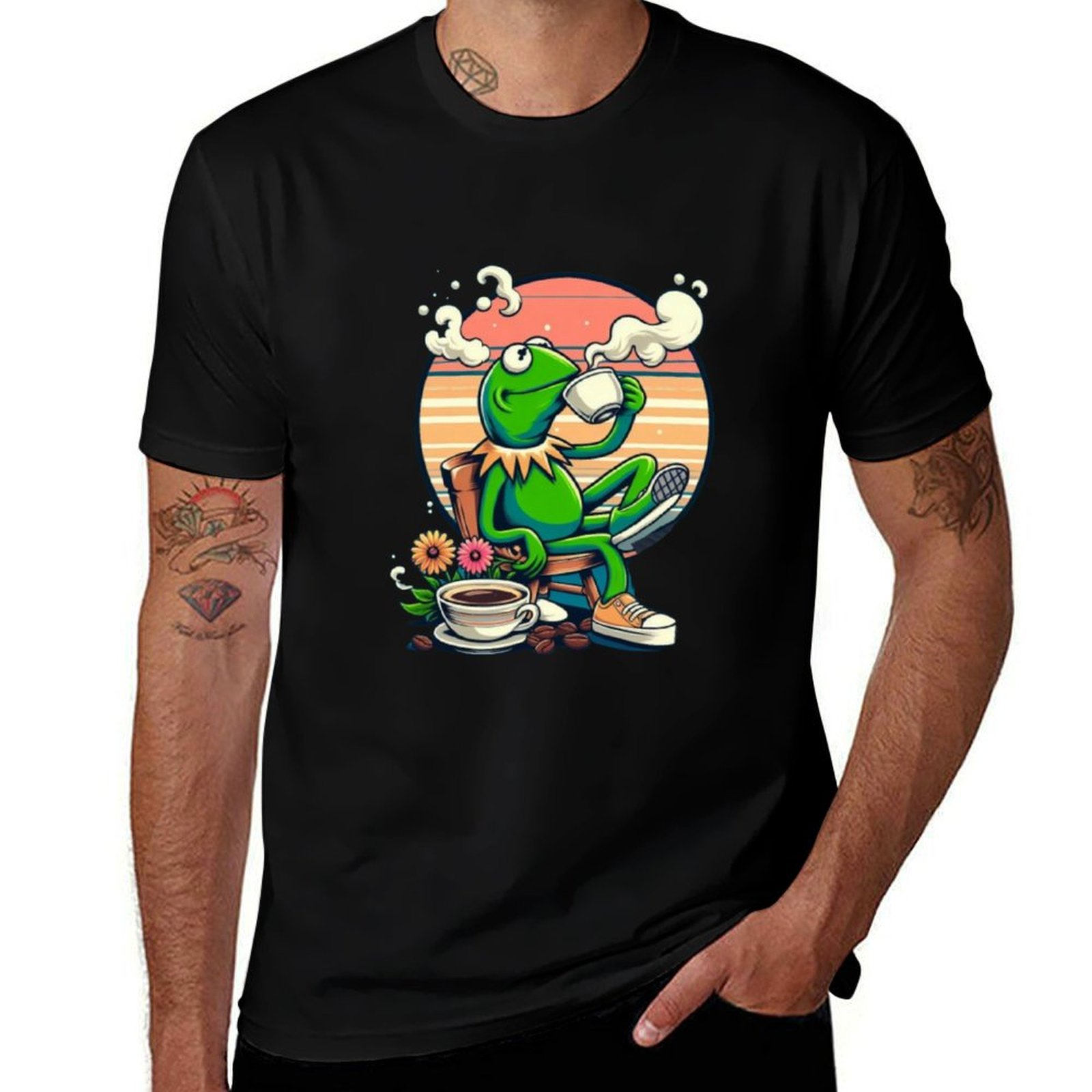 Coffee Tea Knits - Kermit buvant du thé gif. Le