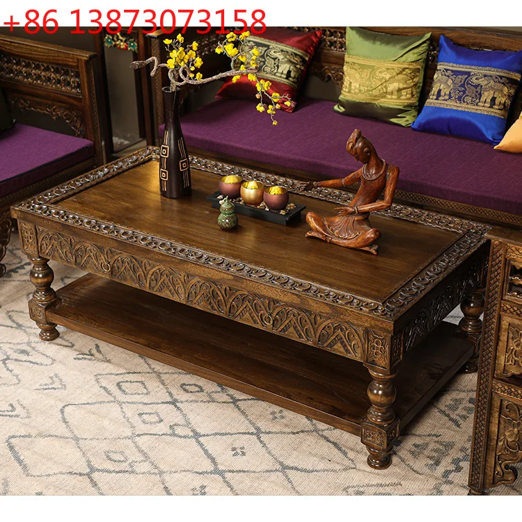 Coffee Tea Thai - Table basse en bois massif de