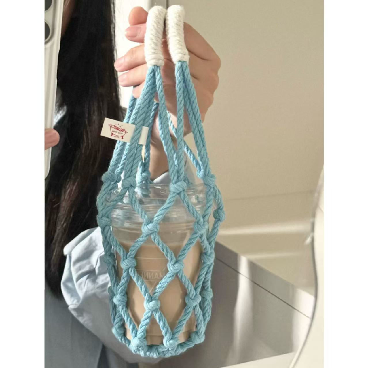 Coffee Tea Knits - Lot de 2 porte-gobelets en macramé