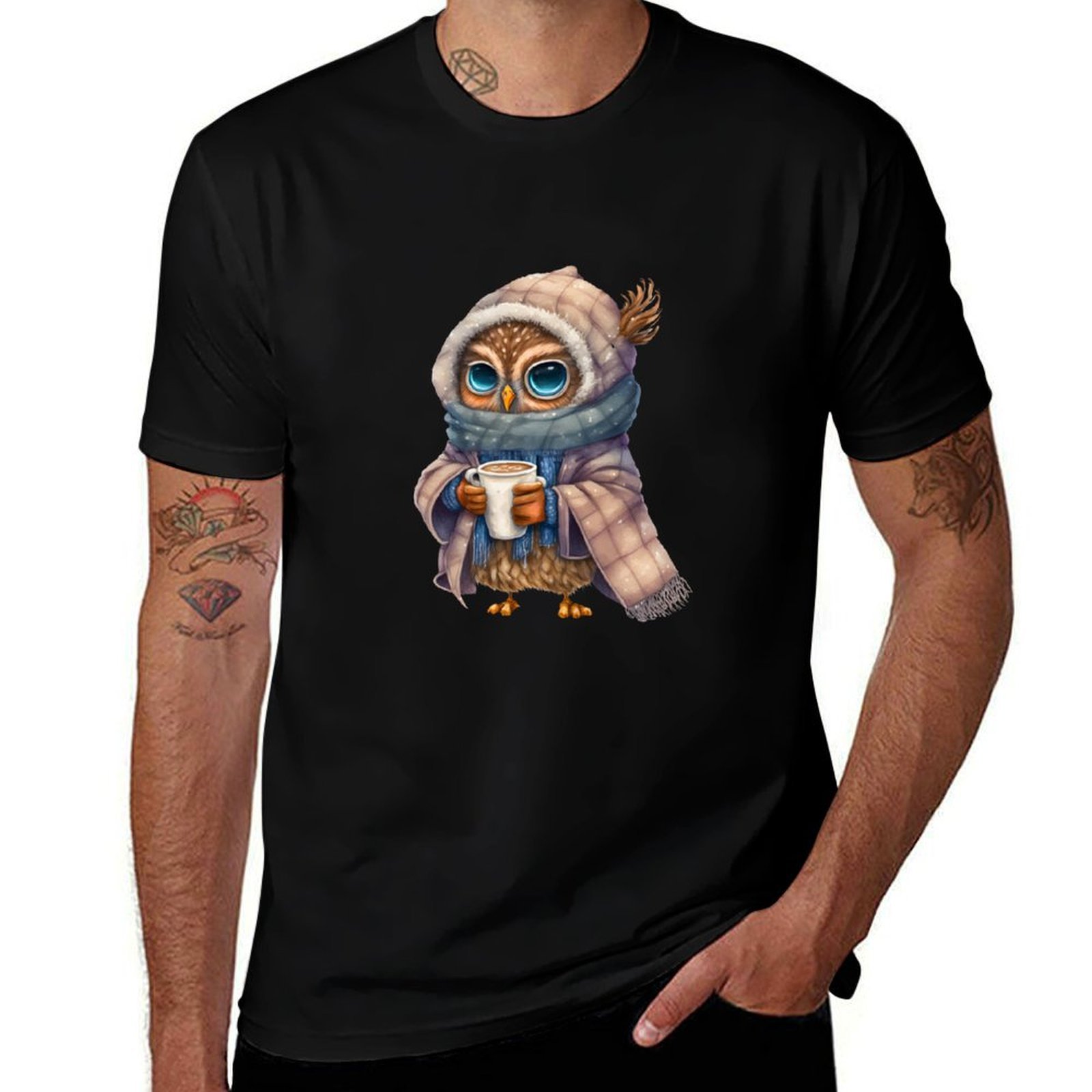 Coffee Tea Knits - T-shirt Woodland avec motif de hibou