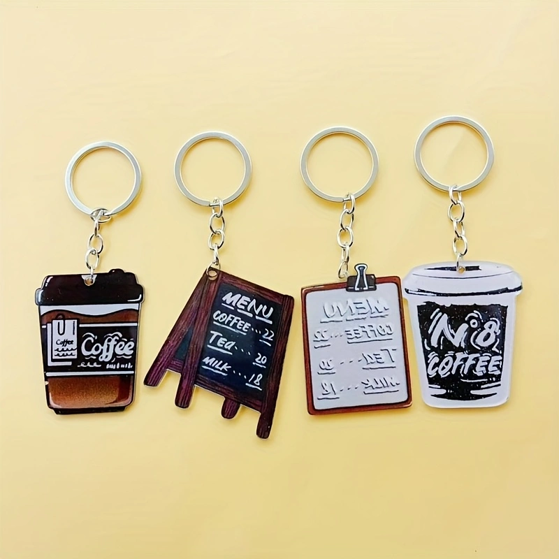 Coffee & Tea Haus - 8 porte-clés en acrylique en forme
