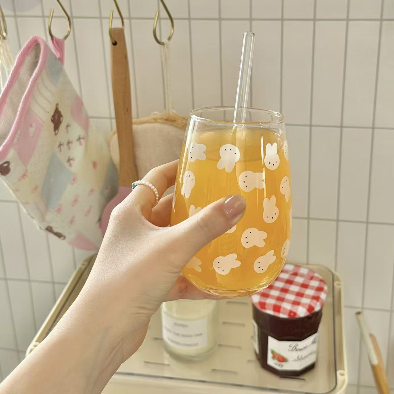 Joli gobelet en verre imprimé  - Juice Tea Coffee avis et prix