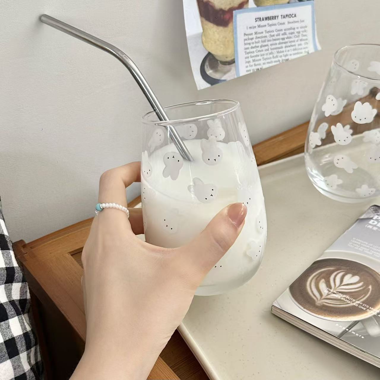 Joli gobelet en verre imprimé  - Juice Tea Coffee avis et prix