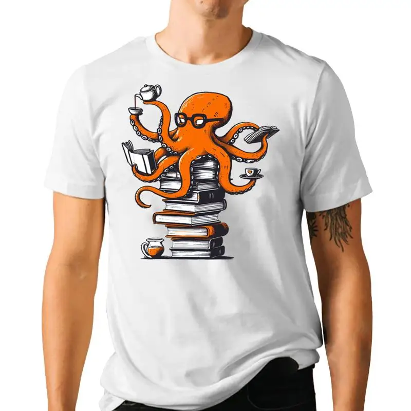 T-shirt Octopus Reading Coffee - Coffee Tea Knits avis et prix