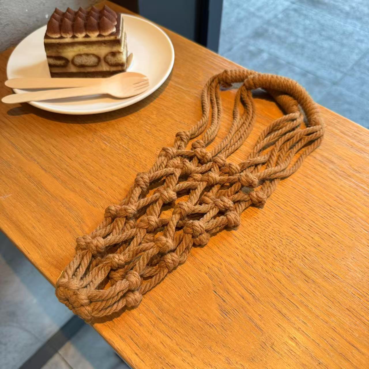 Sac porte-gobelet en macramé f - Coffee Tea Knits avis et prix