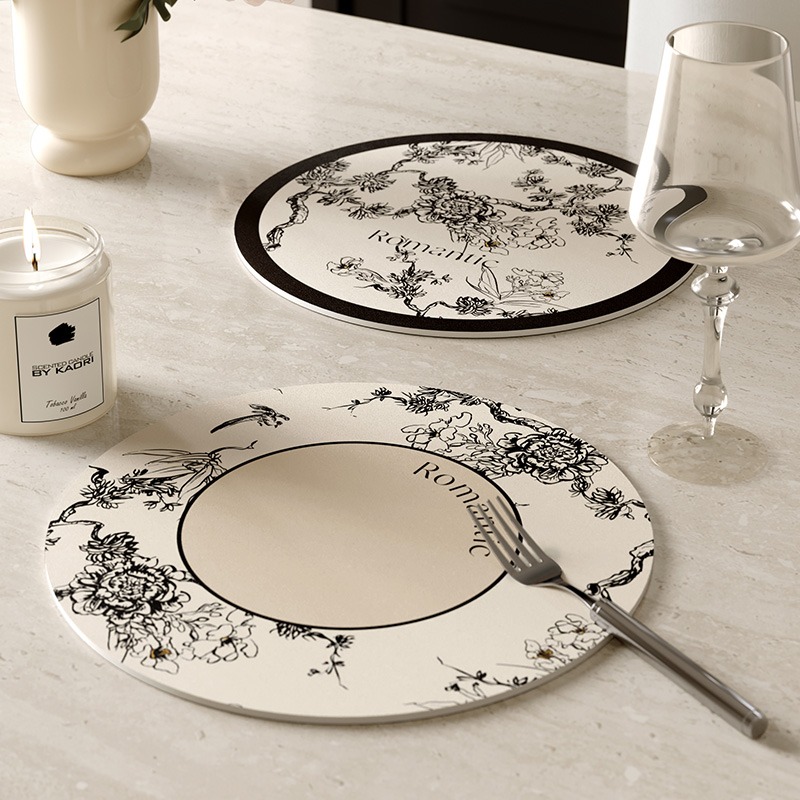 Napperon rond en cuir pour des - T And Tea Coffee avis et prix