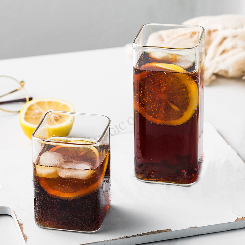 Tasse en verre carrée transpar - Juice Tea Coffee avis et prix